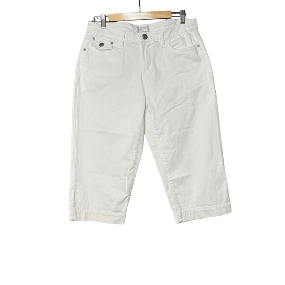 Christopher & Banks Petite Womens Mid Rise Capris Jean Size‎ 8P White Stretch - Picture 1 of 14